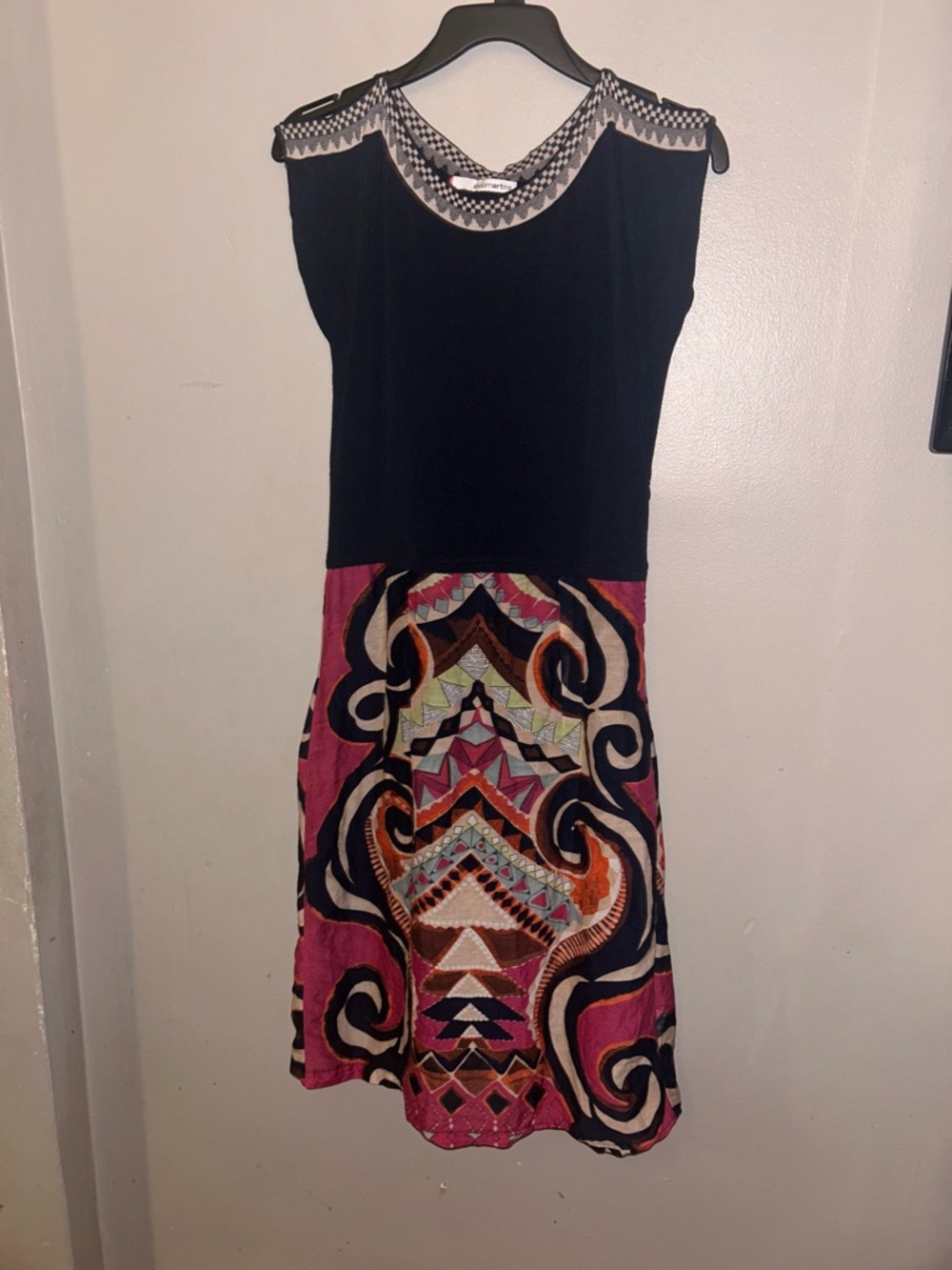 Aldo Martins Dress - navy W/multicolored print skirt